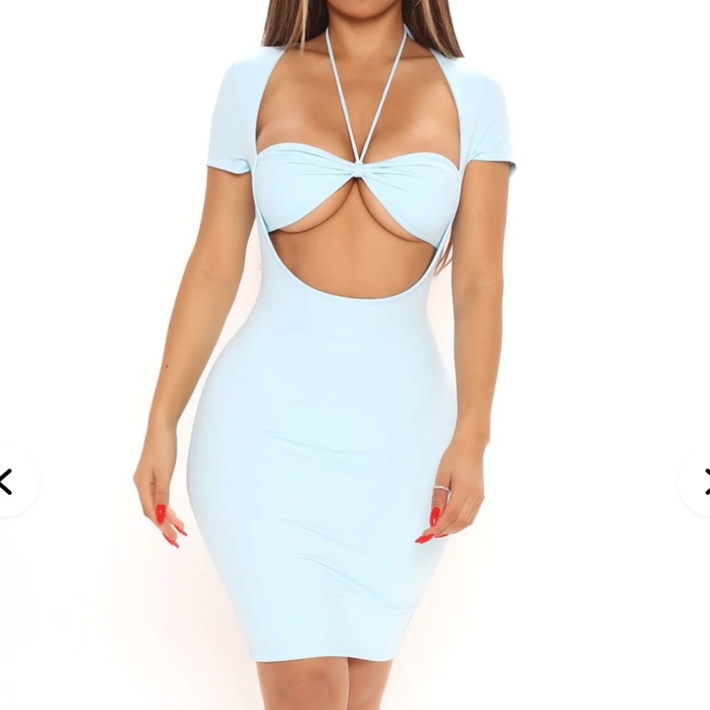 Light Blue Cut-Out Dress